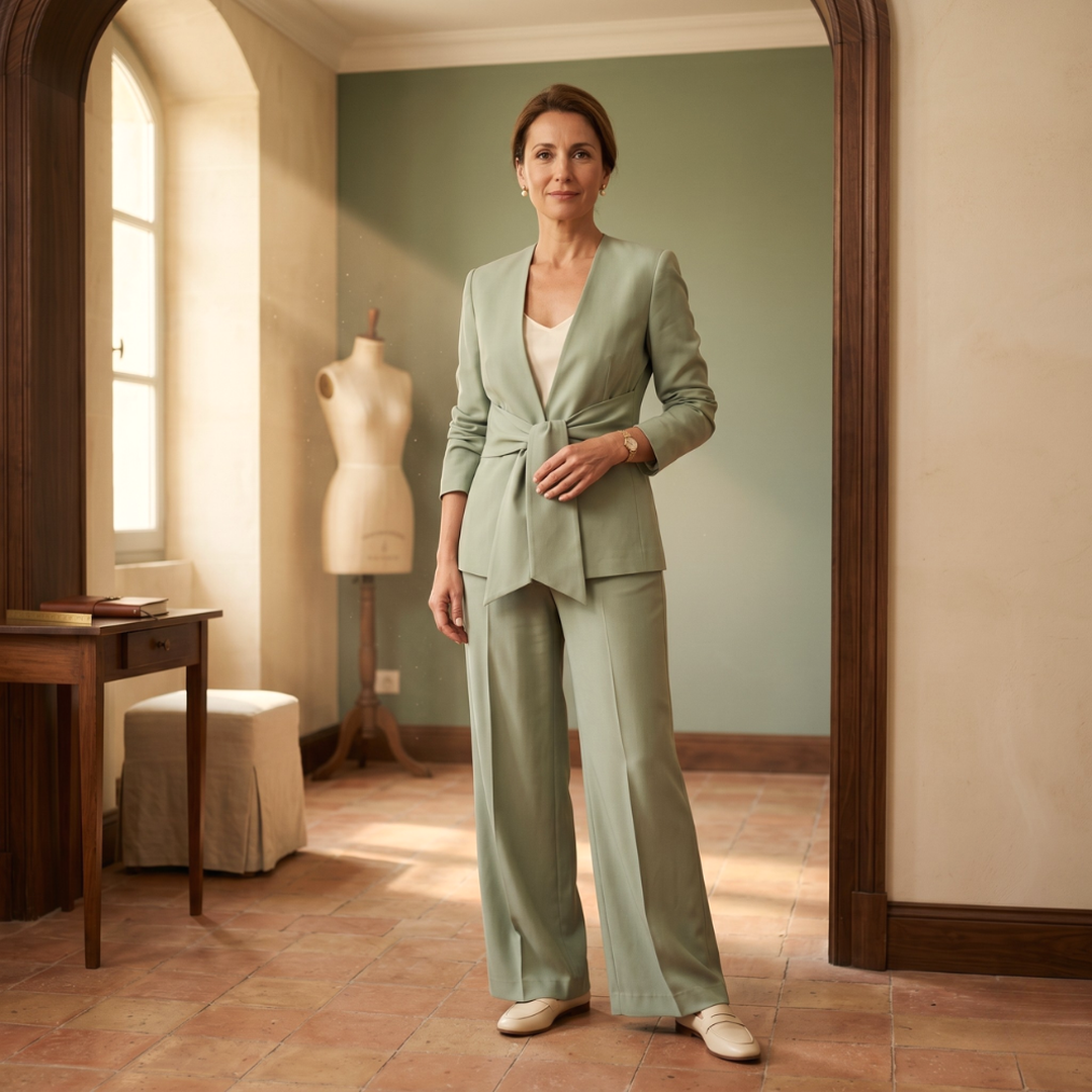 Mirona en vert sauge, ensemble deux pieces