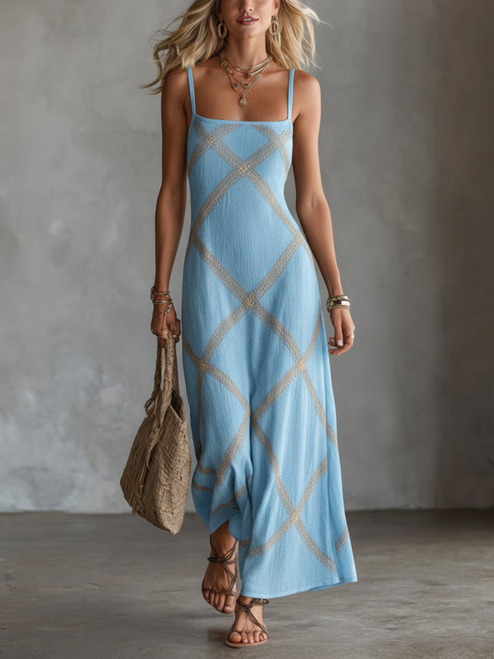 Vittoria – Noir et Camel Robe Géométrique