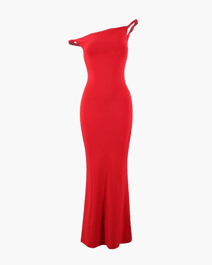 Robe Bodycon Épaule Nue — Rouge