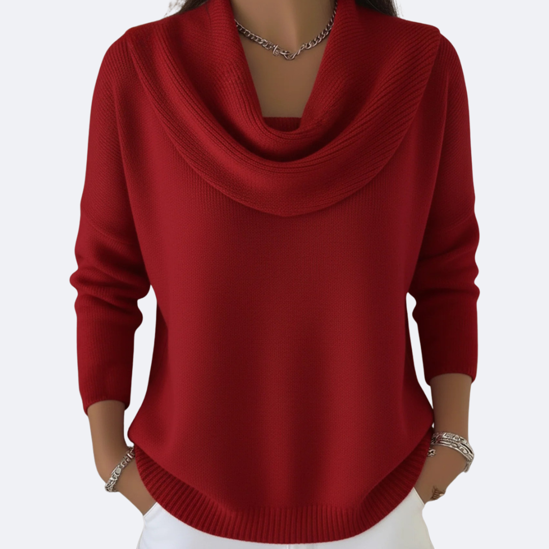 Giulia Pull Col Montant Femme — Rouge