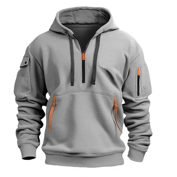 Hoodie Nilsen pour homme, gris clair, matière douce et chaude