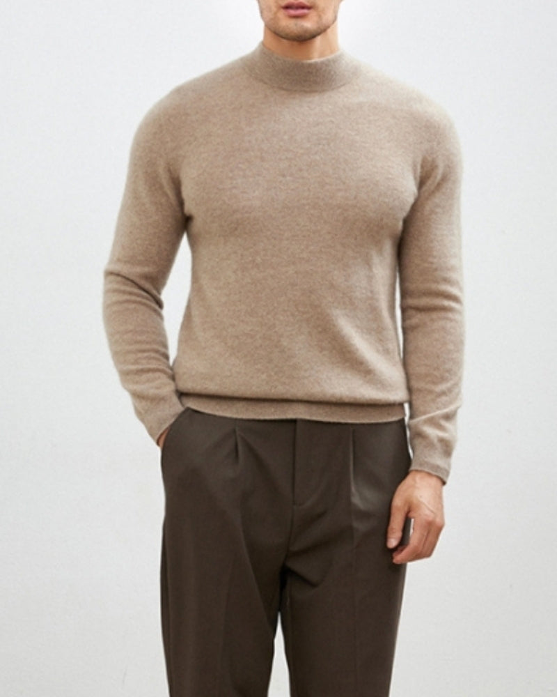 Col Roulé Toucher-Doux Homme — Brun