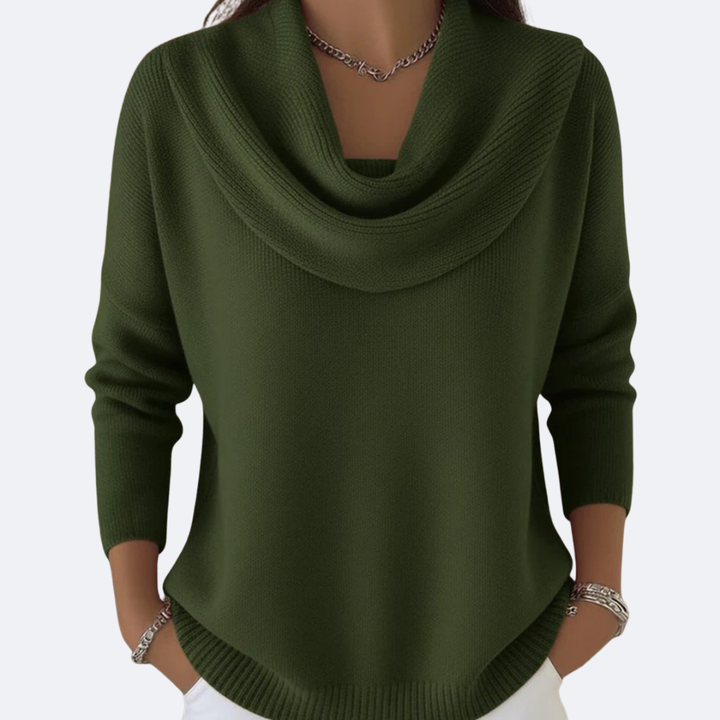 Giulia Pull Col Montant Femme — Vert