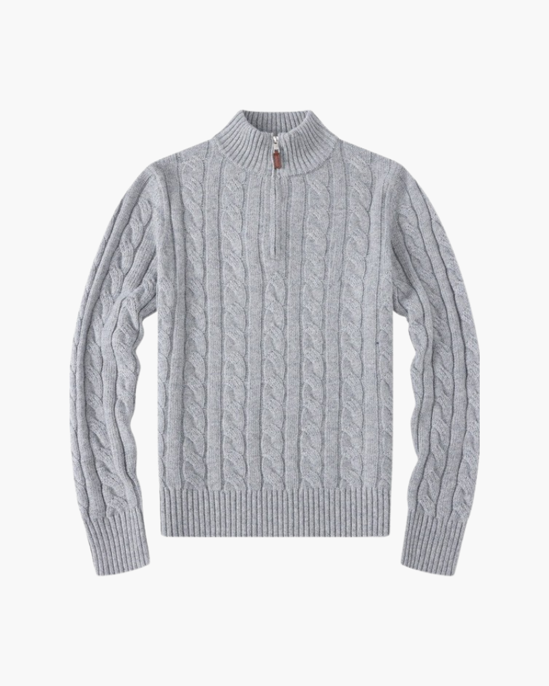 Pull Verbier Femme Col Zippé — Gris