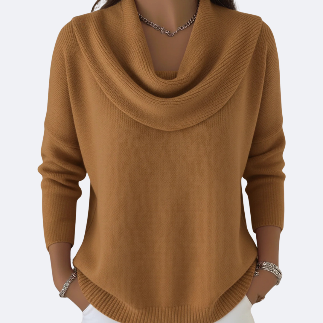 Giulia Pull Col Montant Femme — Camel
