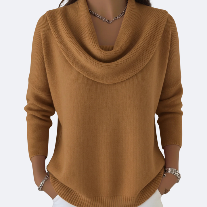 Giulia Pull Col Montant Femme — Camel
