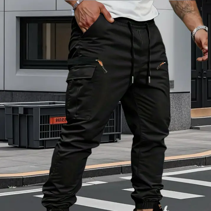 Pantalon jogger cargo stretch pour hommes Mathis, gamme de coloris Vert, Gris, Kaki, Noir
