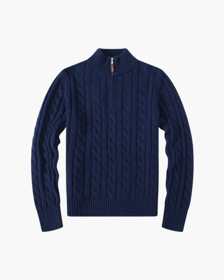 Pull Verbier Femme Col Zippé — Marine