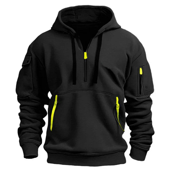 Hoodie Nilsen pour homme, noir, matière douce et chaude