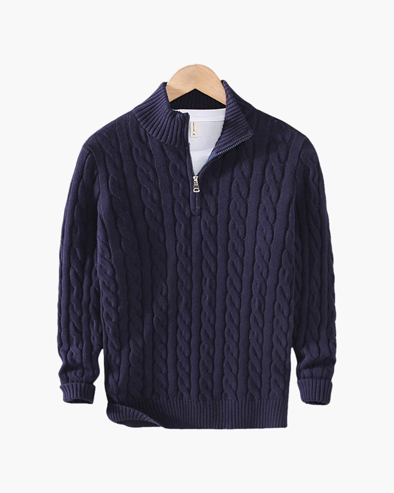 Verbier Pull Homme Col Zippé — Marine
