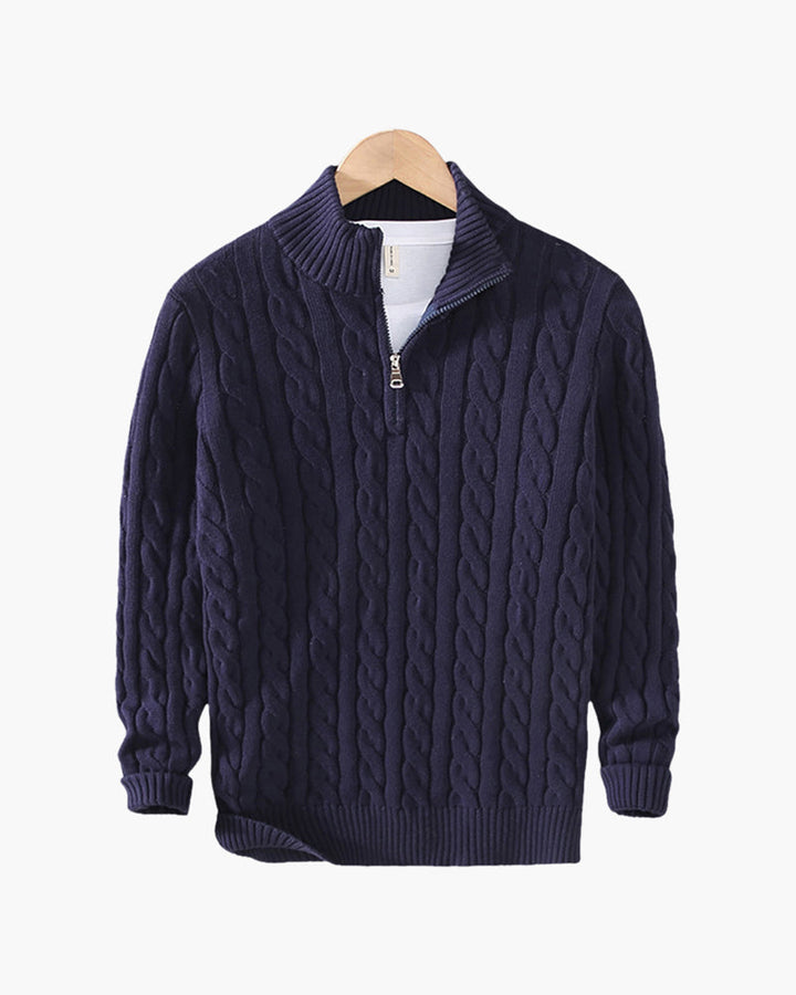 Verbier Pull Homme Col Zippé — Marine