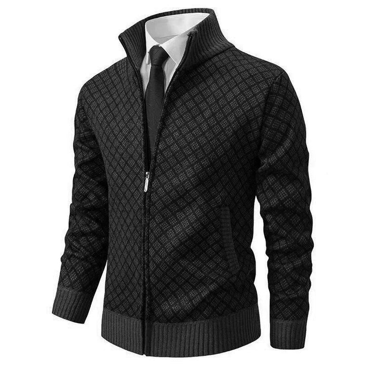 Cardigan Oliver pour homme, vue de face, coloris noir