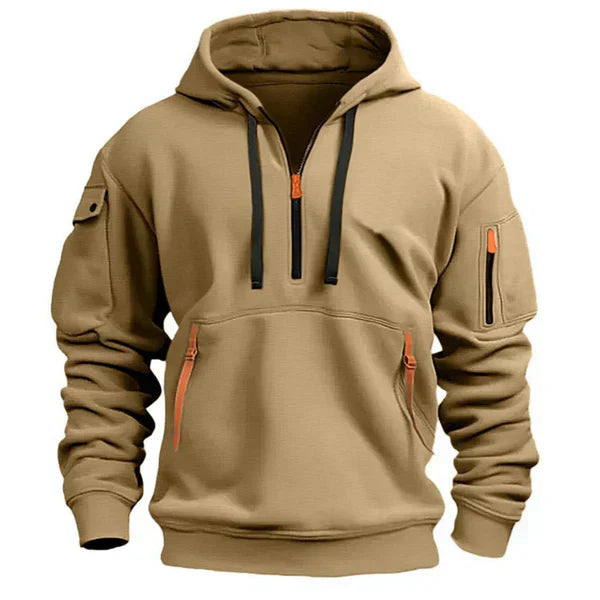 Hoodie Nilsen pour homme, kaki, matière douce et chaude