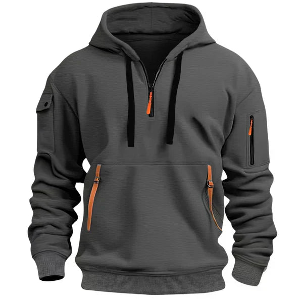 Hoodie Nilsen pour homme, gris foncé, matière douce et chaude