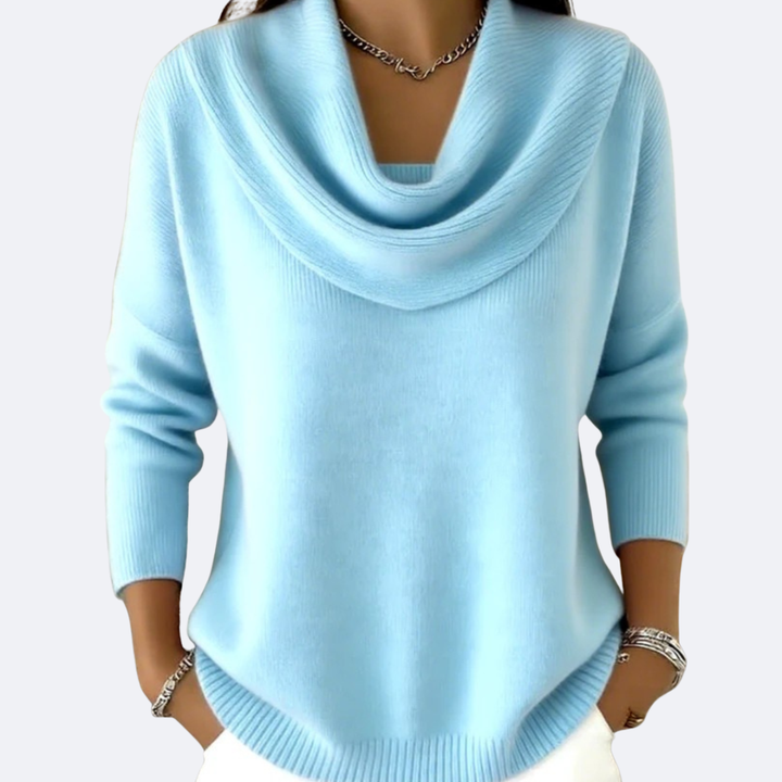 Giulia Pull Col Montant Femme — Bleu