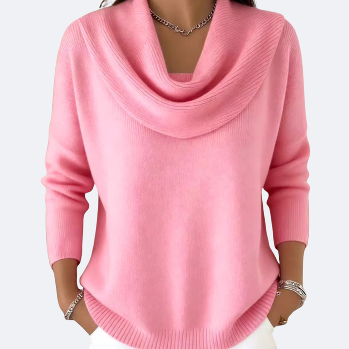 Giulia Pull Col Montant Femme — Rose