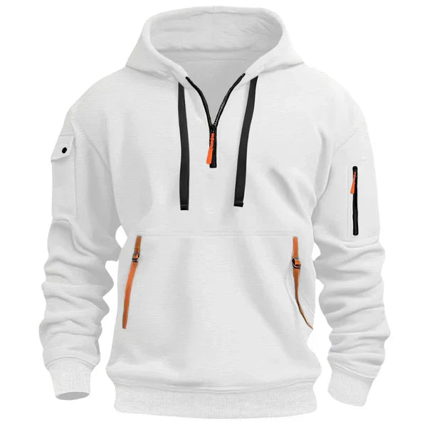 Hoodie Nilsen pour homme, blanc, matière douce et chaude