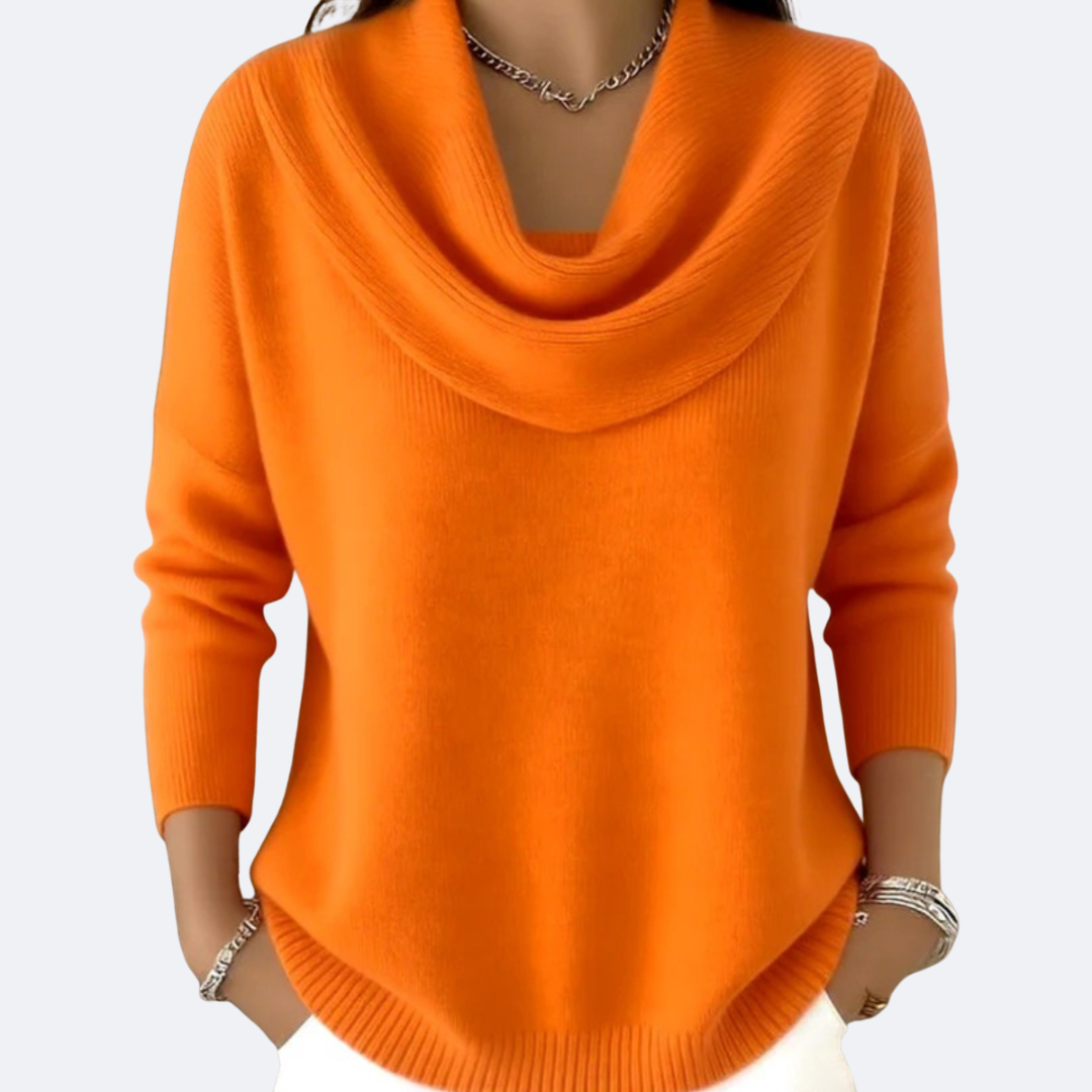 Giulia Pull Col Montant Femme — Orange