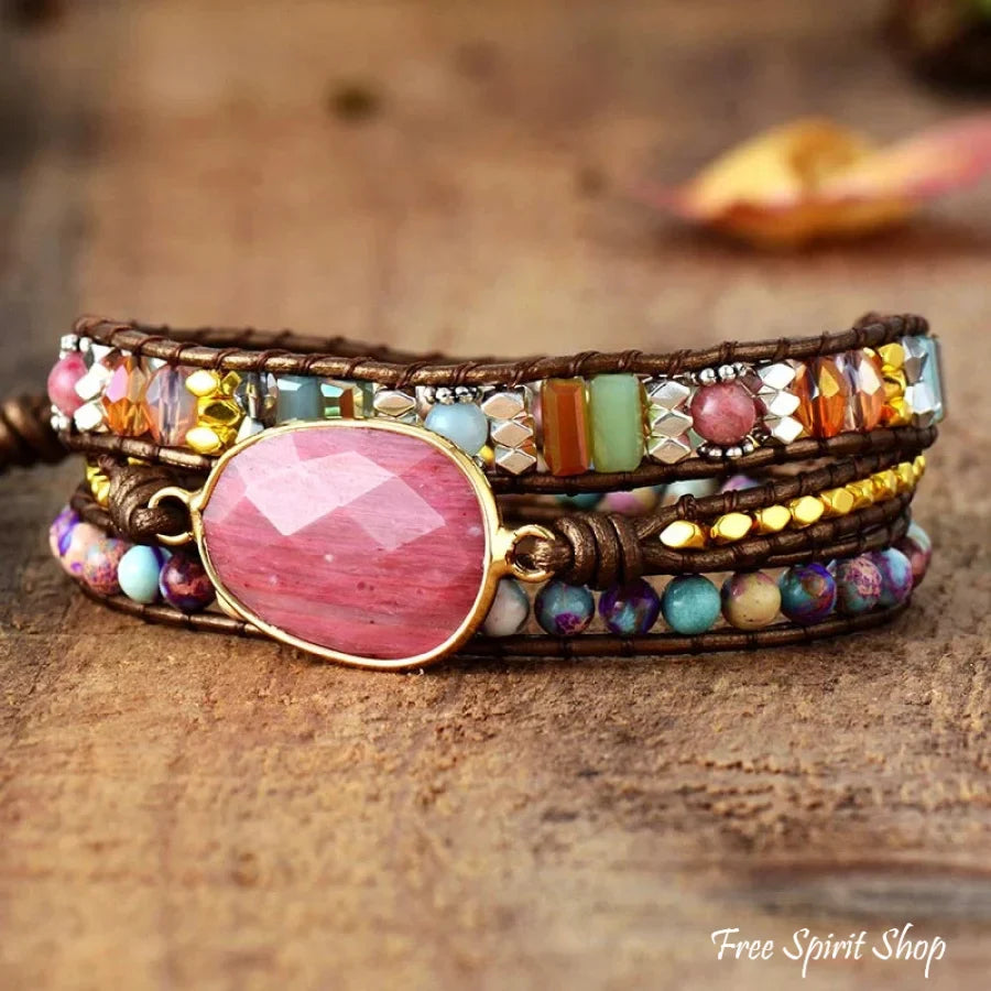 Colombe - Bracelet Rhodonite et Jasper