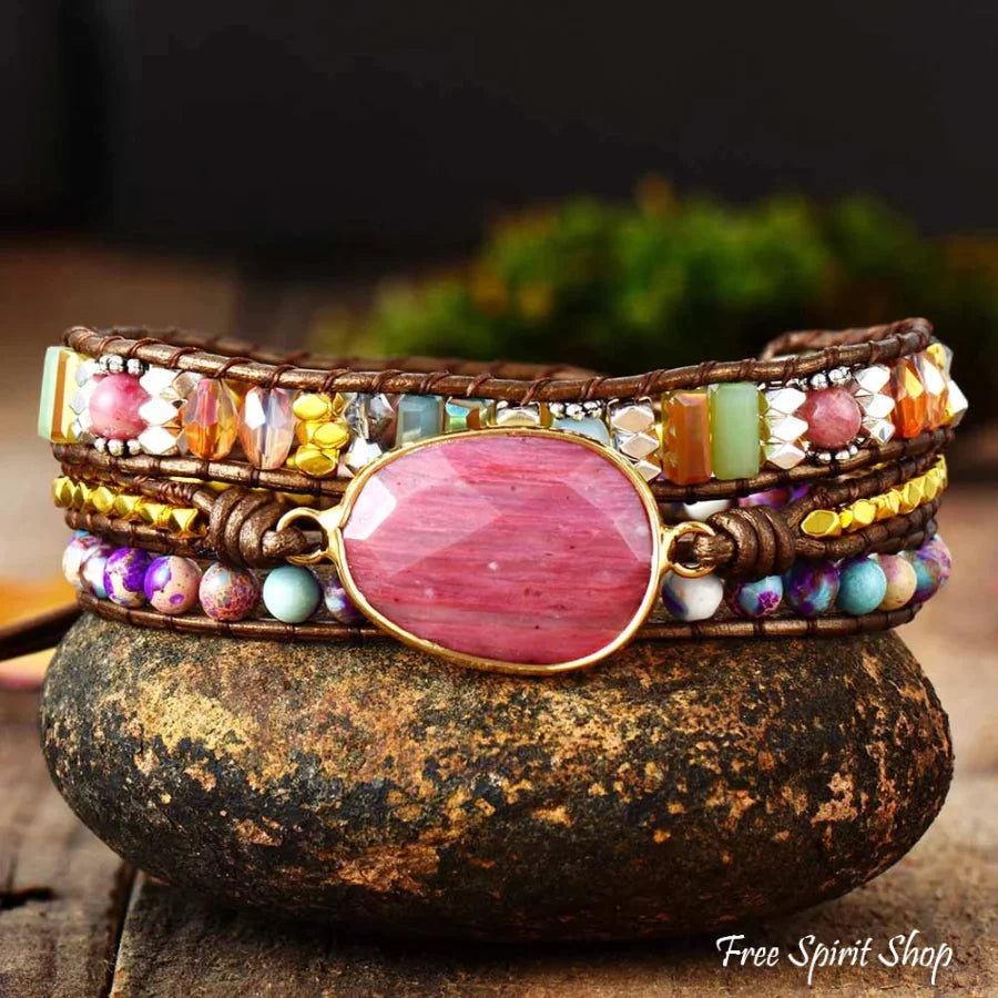 Colombe - Bracelet Rhodonite et Jasper