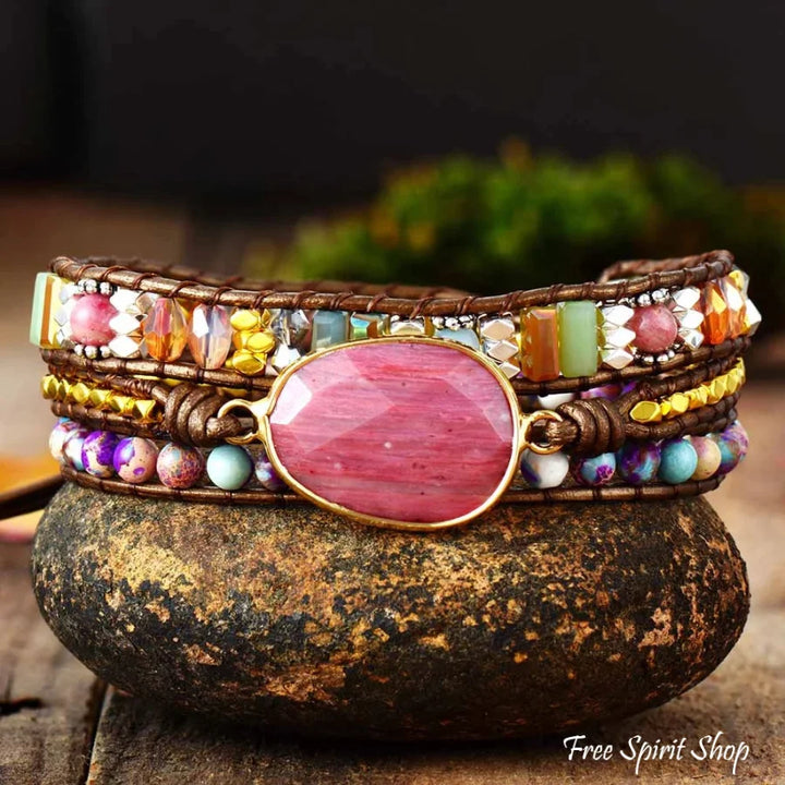Colombe - Bracelet Rhodonite et Jasper