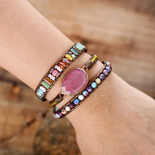 Colombe - Bracelet Rhodonite et Jasper