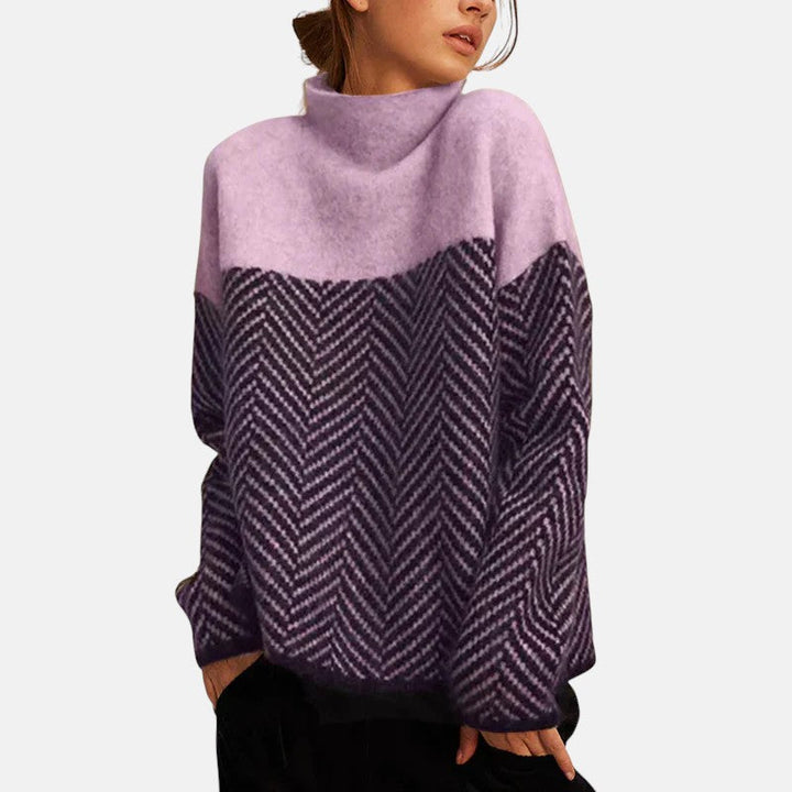 Norah Pull toucher-doux Col Roulé Femme — Violet