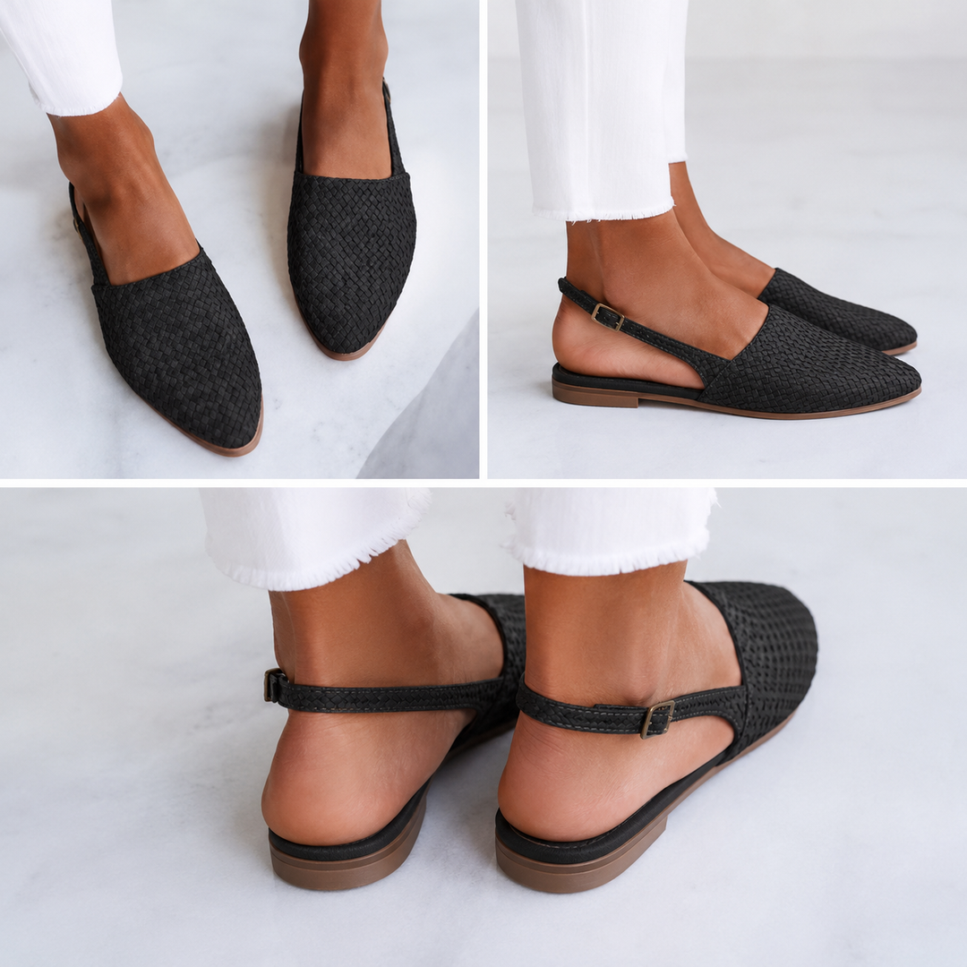 Simone | Tressé Mocassins avec Bride Arrière