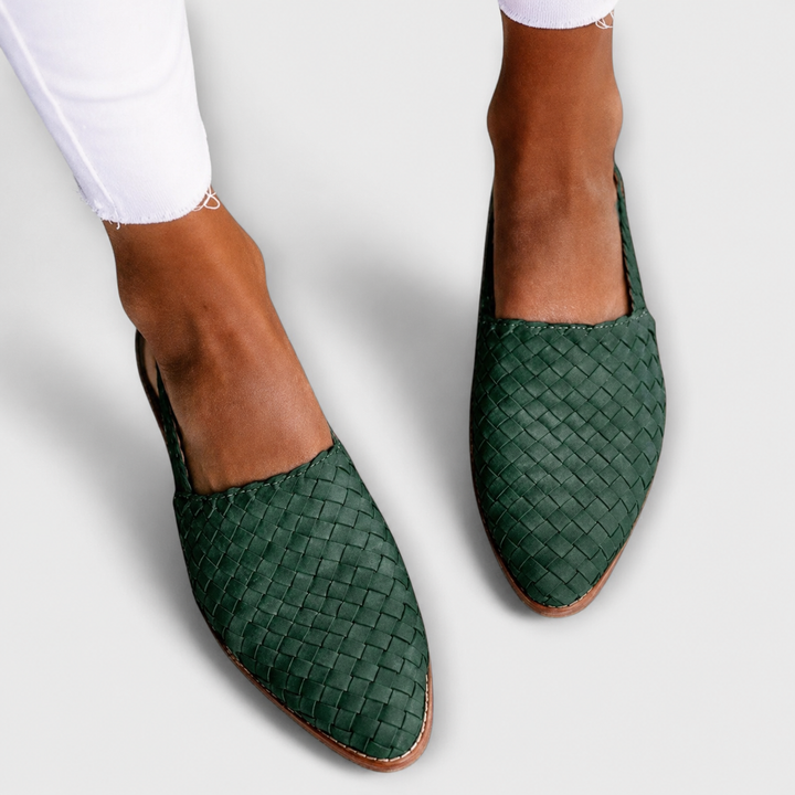 Simone | Tressé Mocassins avec Bride Arrière