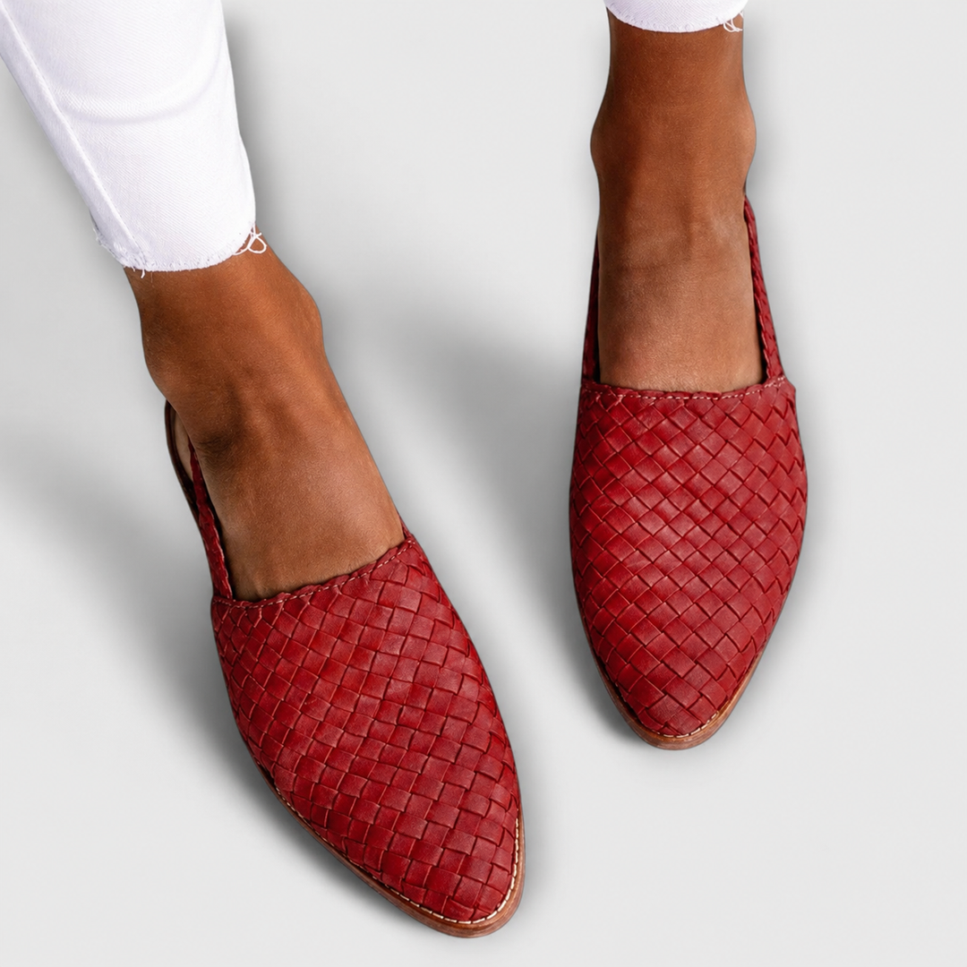 Simone | Tressé Mocassins avec Bride Arrière