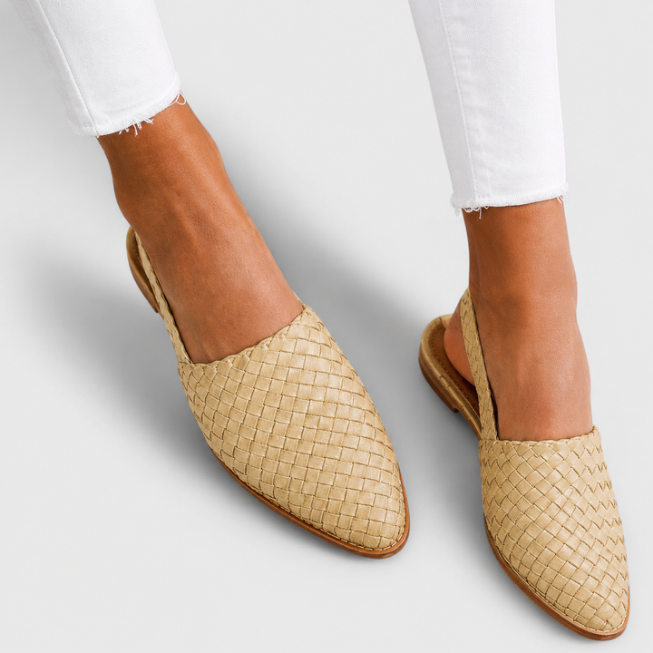 Simone | Tressé Mocassins avec Bride Arrière
