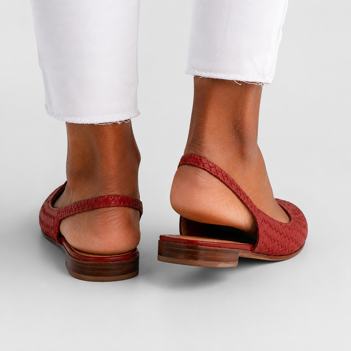 Simone | Tressé Mocassins avec Bride Arrière
