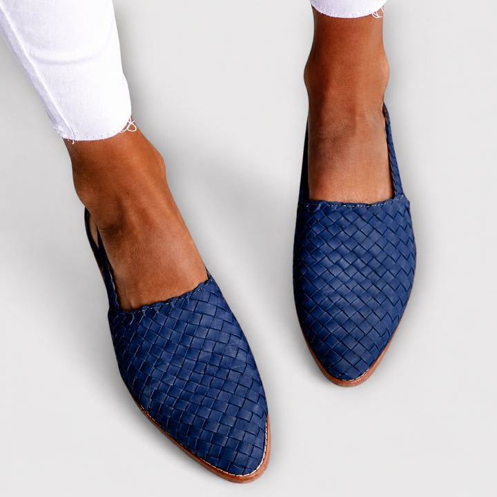 Simone | Tressé Mocassins avec Bride Arrière