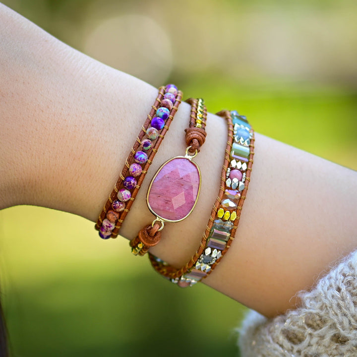 Colombe - Bracelet Rhodonite et Jasper