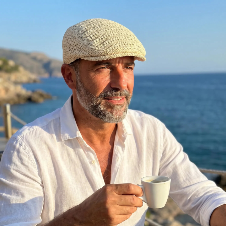 Casquette Salvatore en marron avec veste légère pour une promenade du soir