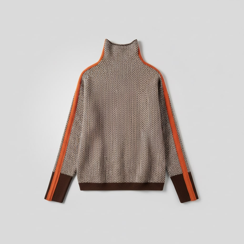 Siena Col Roulé Luxe Femme — Orange