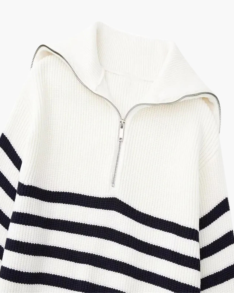 Pull Rayé Demi-Zip Homme — Photo 9