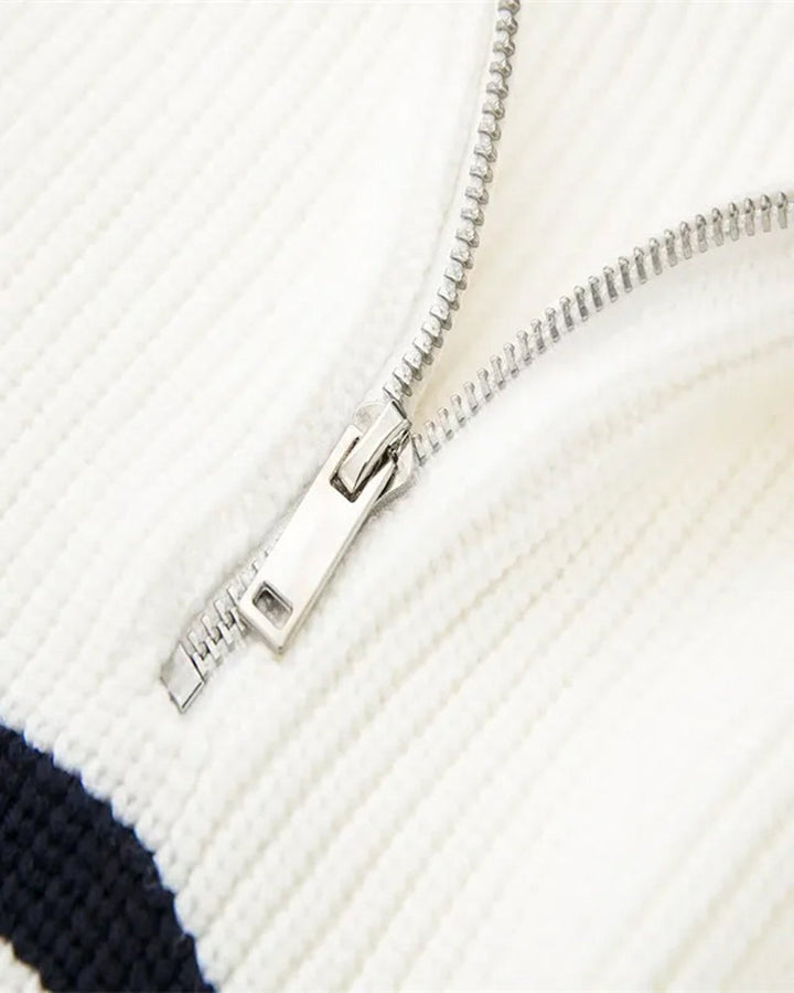 Pull Rayé Demi-Zip Homme — Photo 8