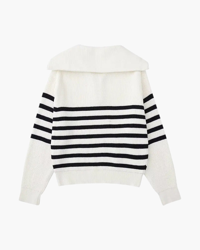 Pull Rayé Demi-Zip Homme — Photo 2