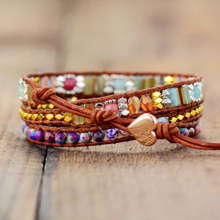 Colombe - Bracelet Rhodonite et Jasper