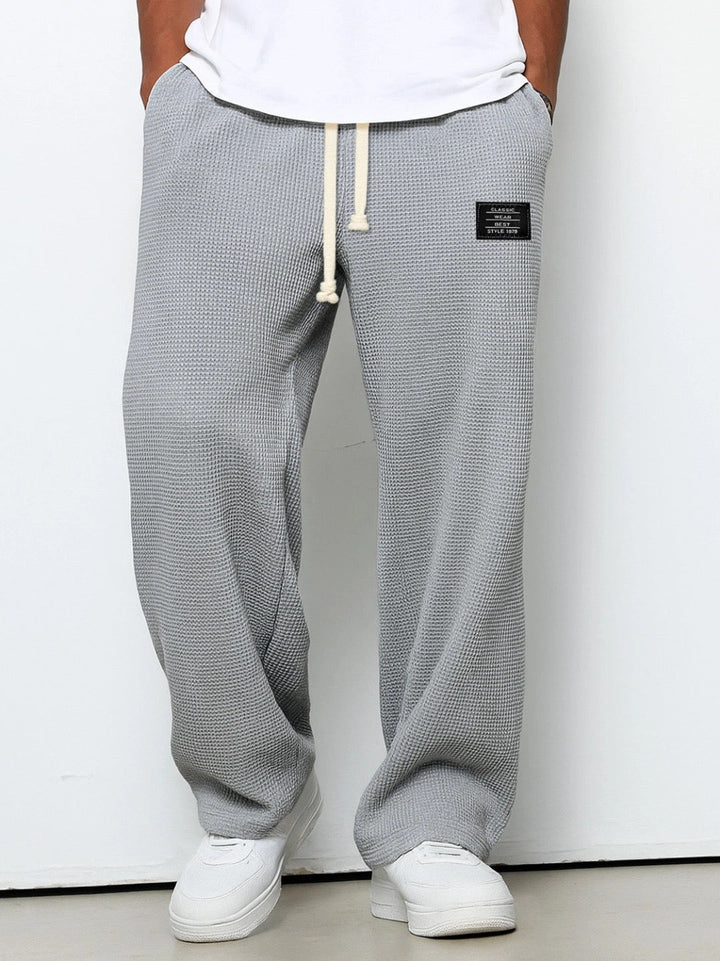 Pantalon Bastian pour homme, gris, coupe décontractée à taille ajustable