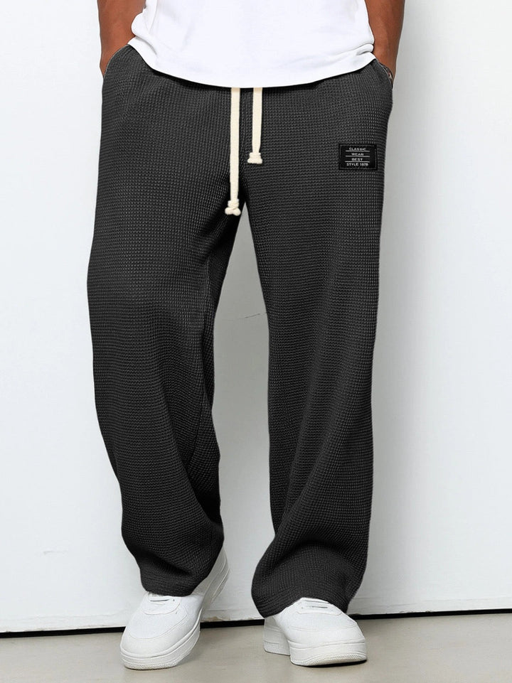 Pantalon Bastian pour homme, noir, coupe décontractée à taille ajustable