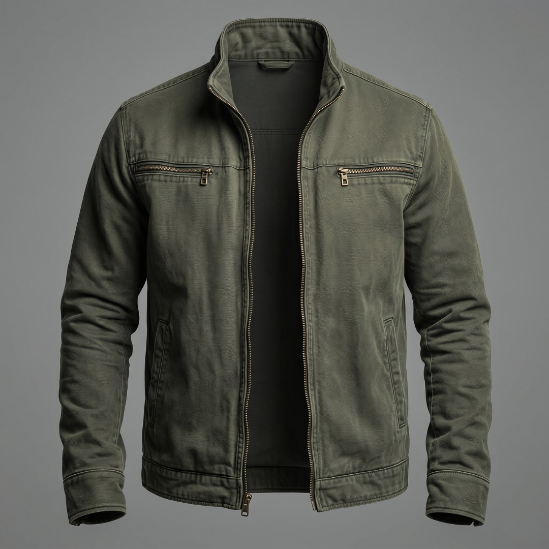 Veste Martin en toucher-doux lavé vintage, détail de la coupe et du tissu