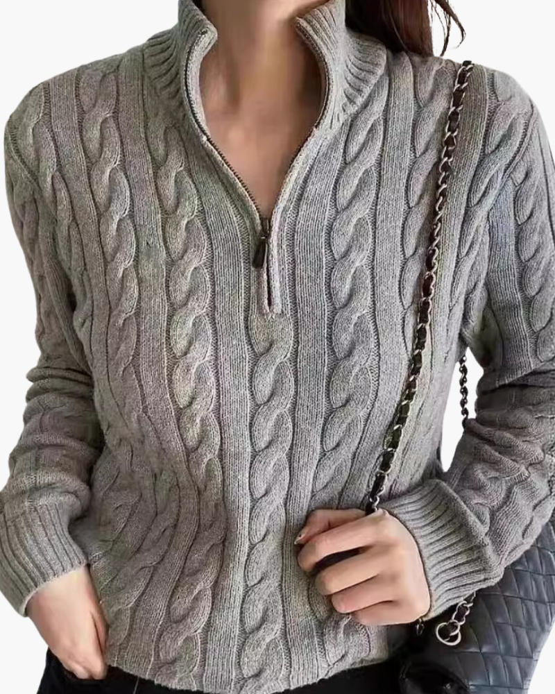 Pull Verbier Femme Col Zippé — Photo 1