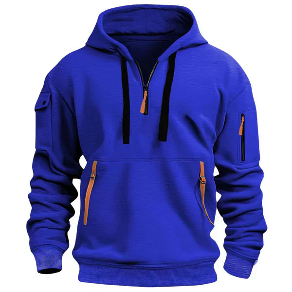 Hoodie Nilsen pour homme, bleu, matière douce et chaude