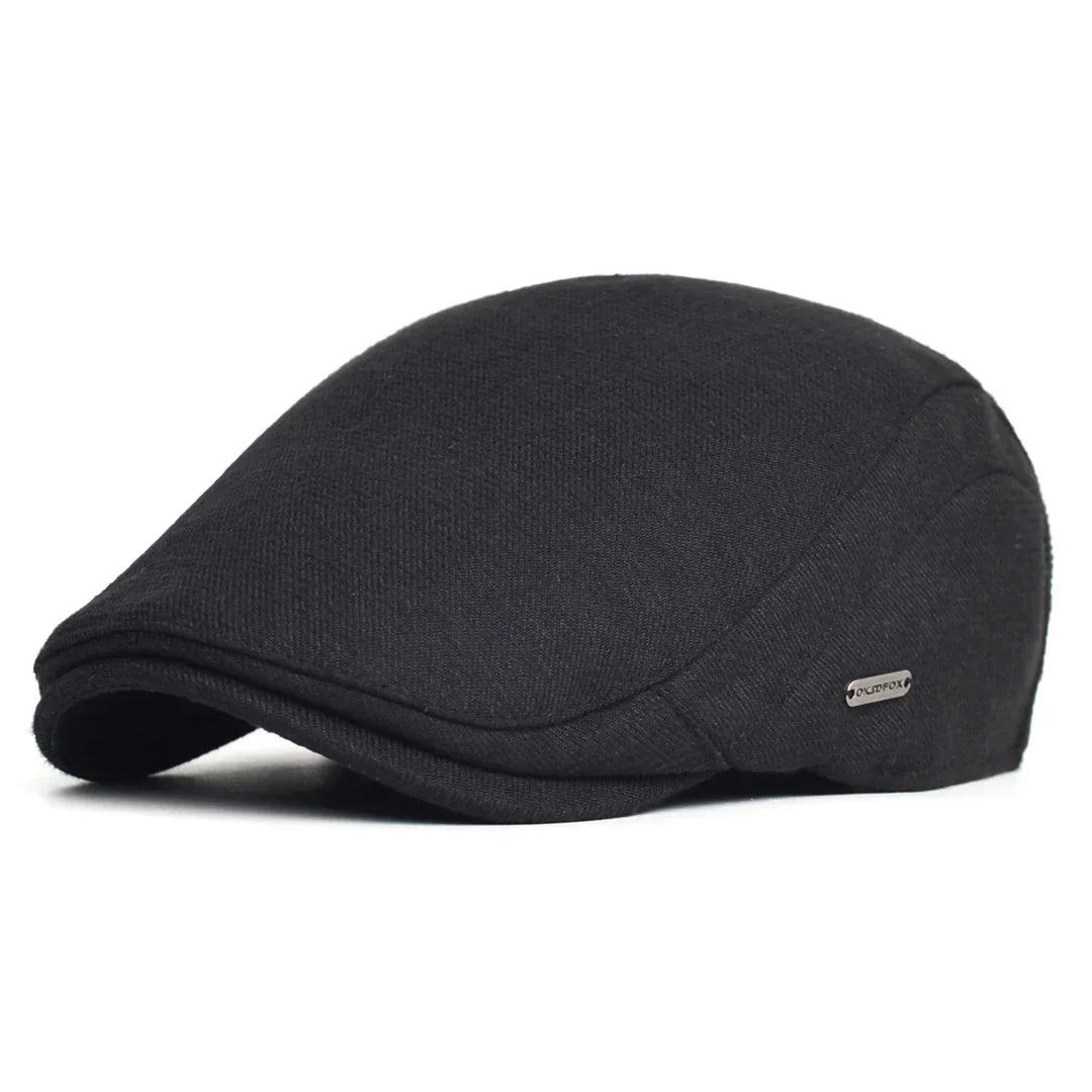 Casquette coppola Enzo en toucher-doux noir, vue de face