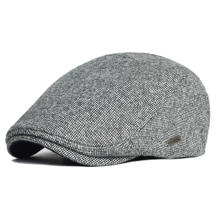 Casquette coppola Enzo en toucher-doux gris clair, vue de profil