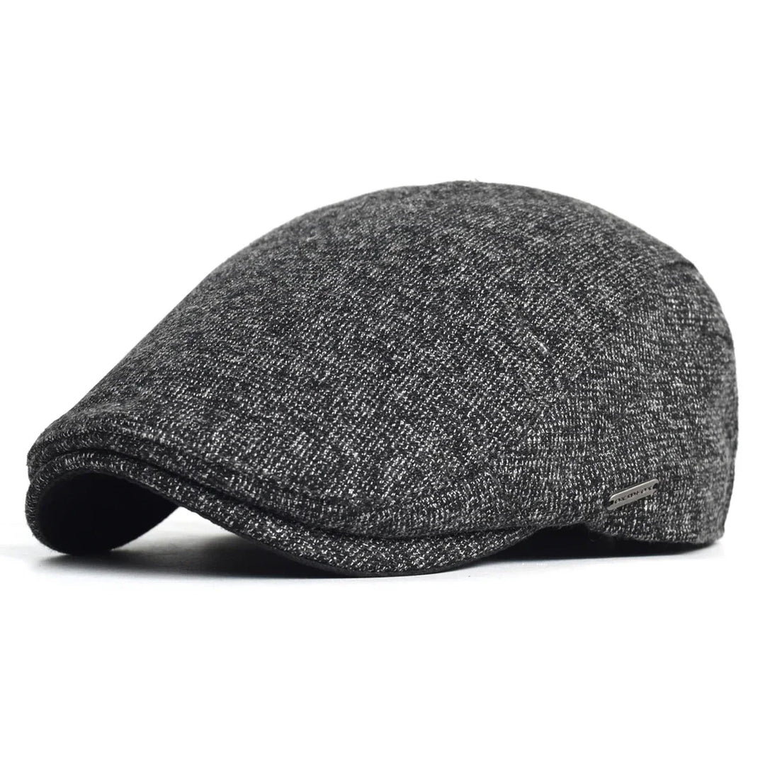 Casquette coppola Enzo en toucher-doux gris, vue de dos avec passant cuir