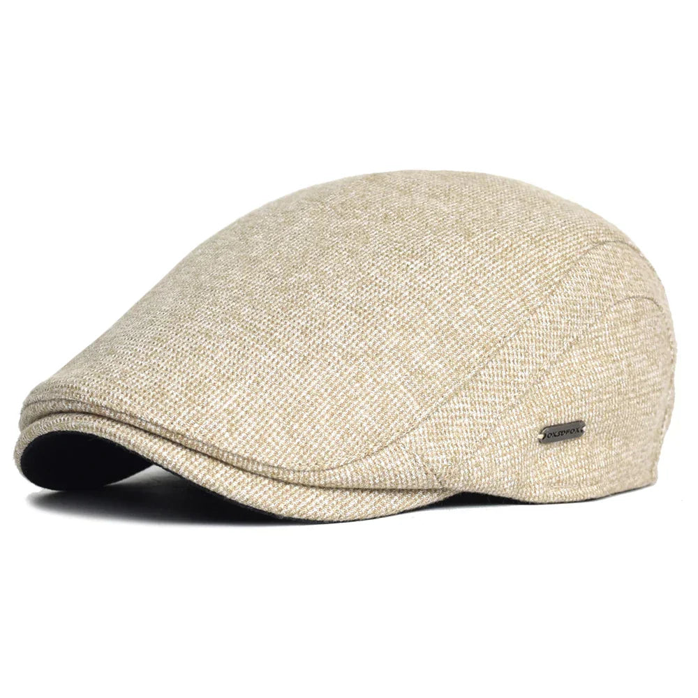 Casquette coppola Enzo en toucher-doux beige, taille unique réglable, vue de face