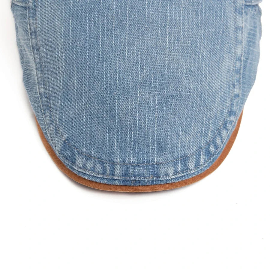 Casquette plate Thijs détail tissu denim premium
